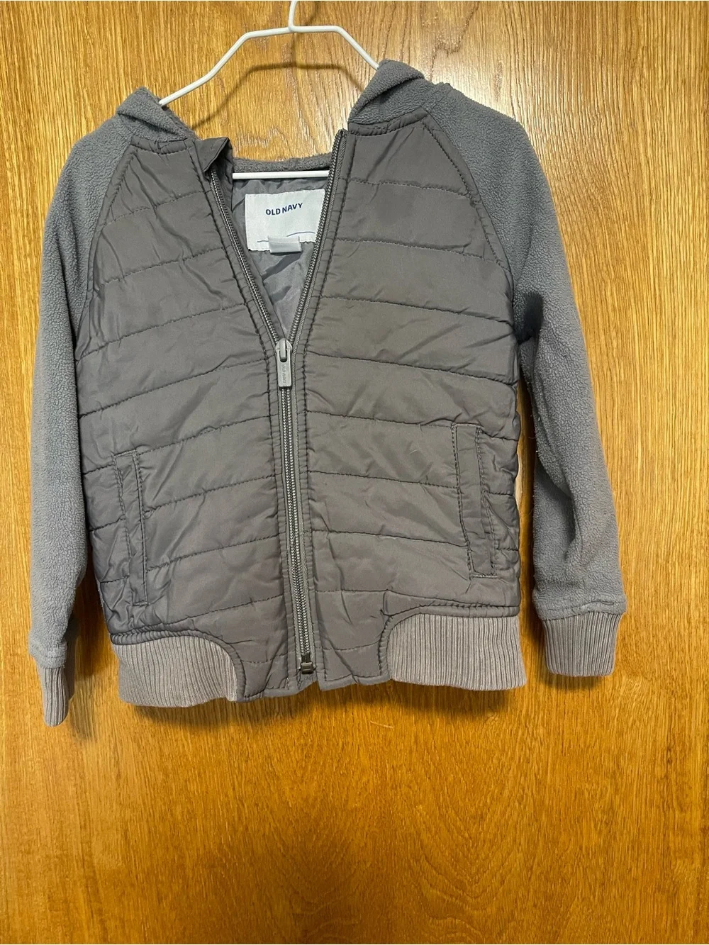 Old Navy Quilted Hooded Jacket - Charcoal Gray